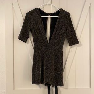 Low cut glitter romper! So fun for a night out!